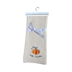 Hello Pumpkin Halloween Knit Embroidered Baby Blanket NWT